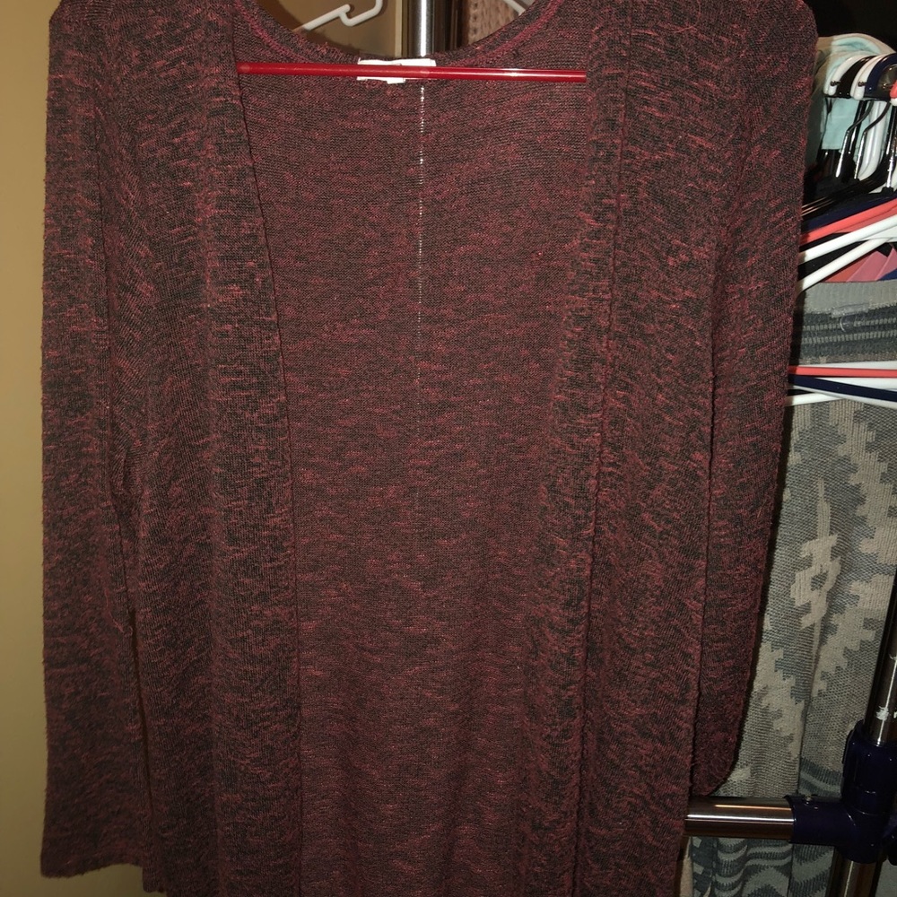 Burgundy Cardigan with 3/4 sleeves